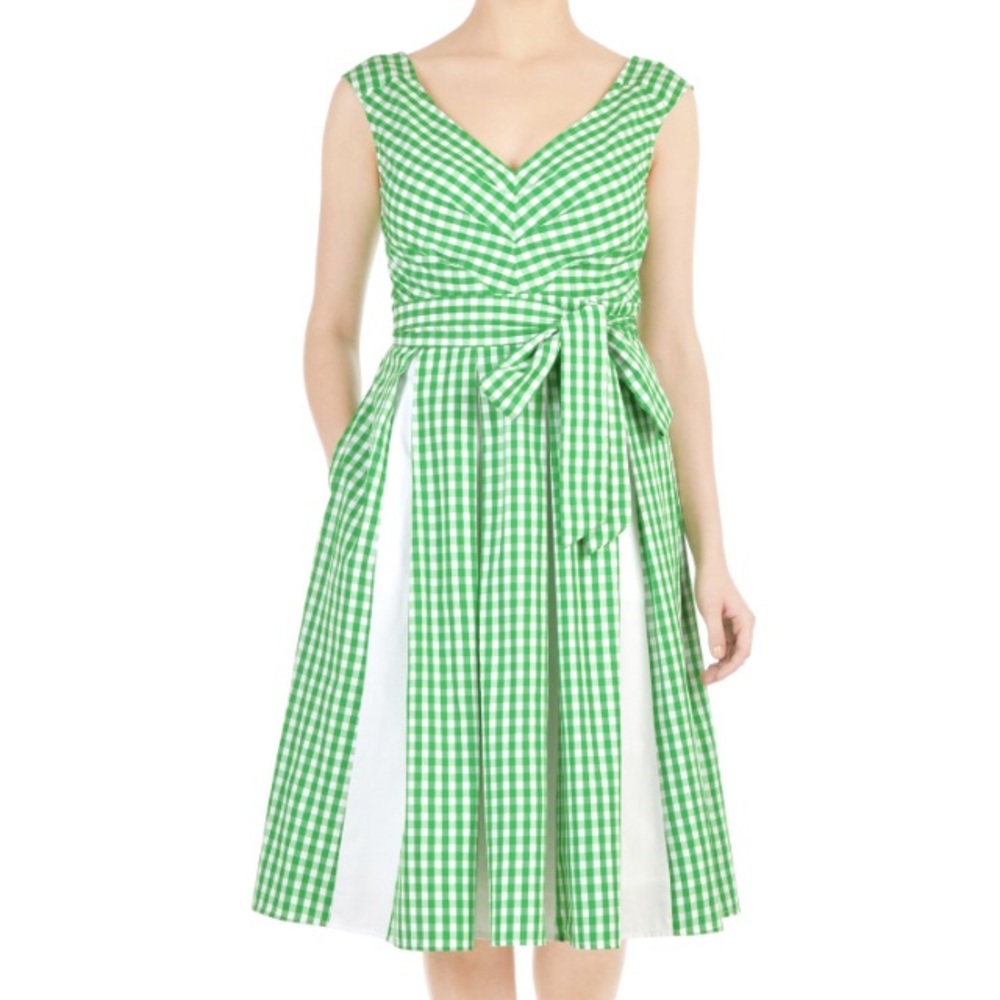 Eshakti Green Gingham Dress