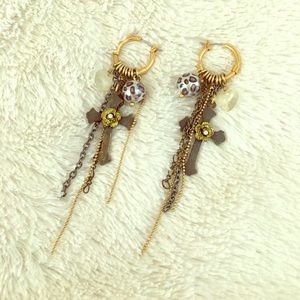 Betsey Johnson Cross Punk Earrings
