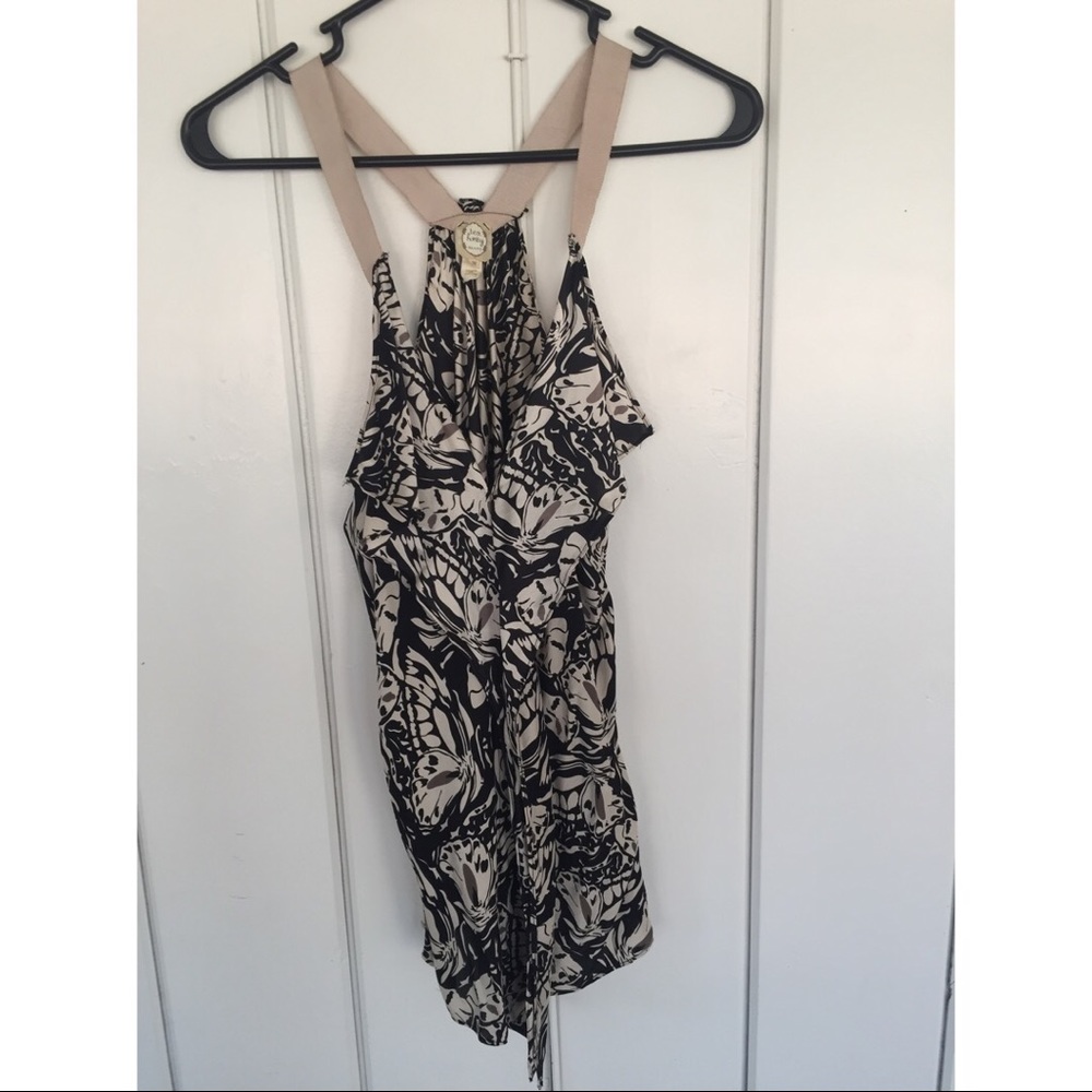 Anthropologie 100% silk floral blouse M