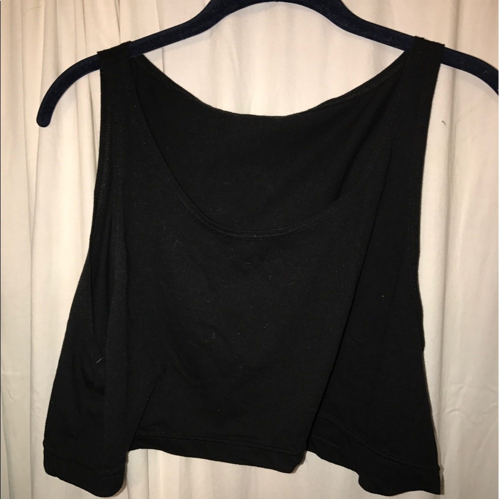 Black, loose fitted AA crop top tank