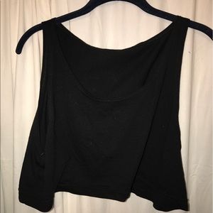 Black, loose fitted AA crop top tank