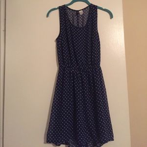 Navy polka dot tank dress