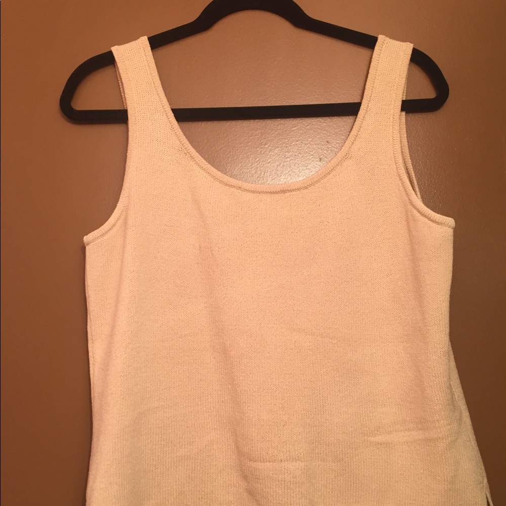 St John knit tan/ khaki tank top size medium