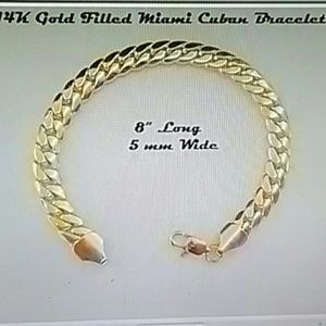 Yellow Gold Filled Cuban Bracelet   (14K Stamped)