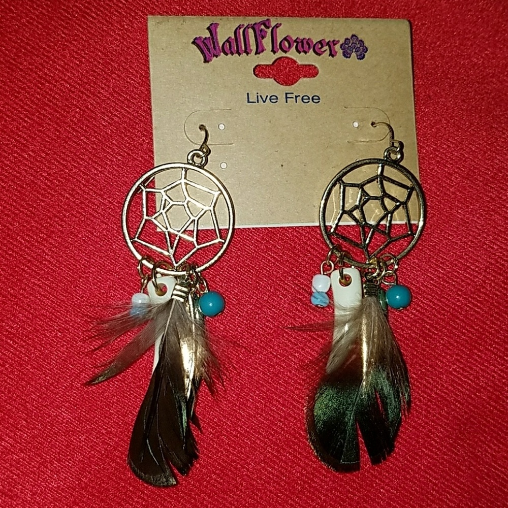 New Wallflower Boho Feather Earrings