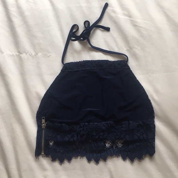 Navy For Love & Lemons Crop Top and Skirt - Picture 5 of 8