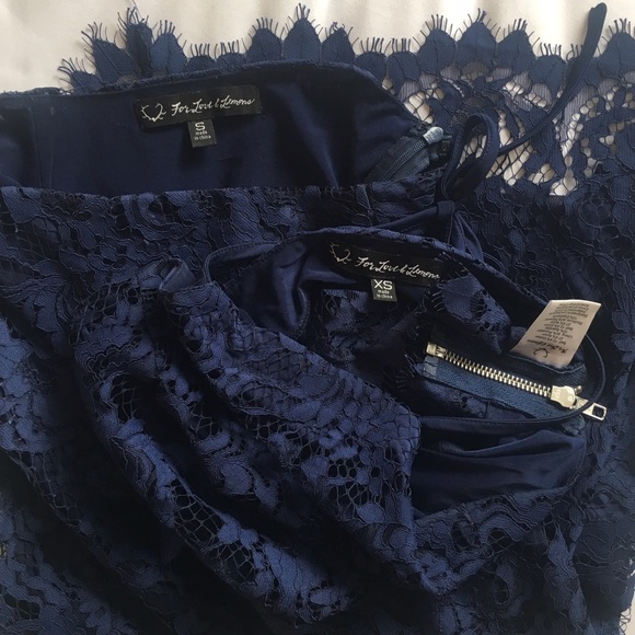 Navy For Love & Lemons Crop Top and Skirt - Picture 2 of 8