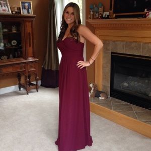 D'Zage 8058 bridesmaid chiffon gown in wine