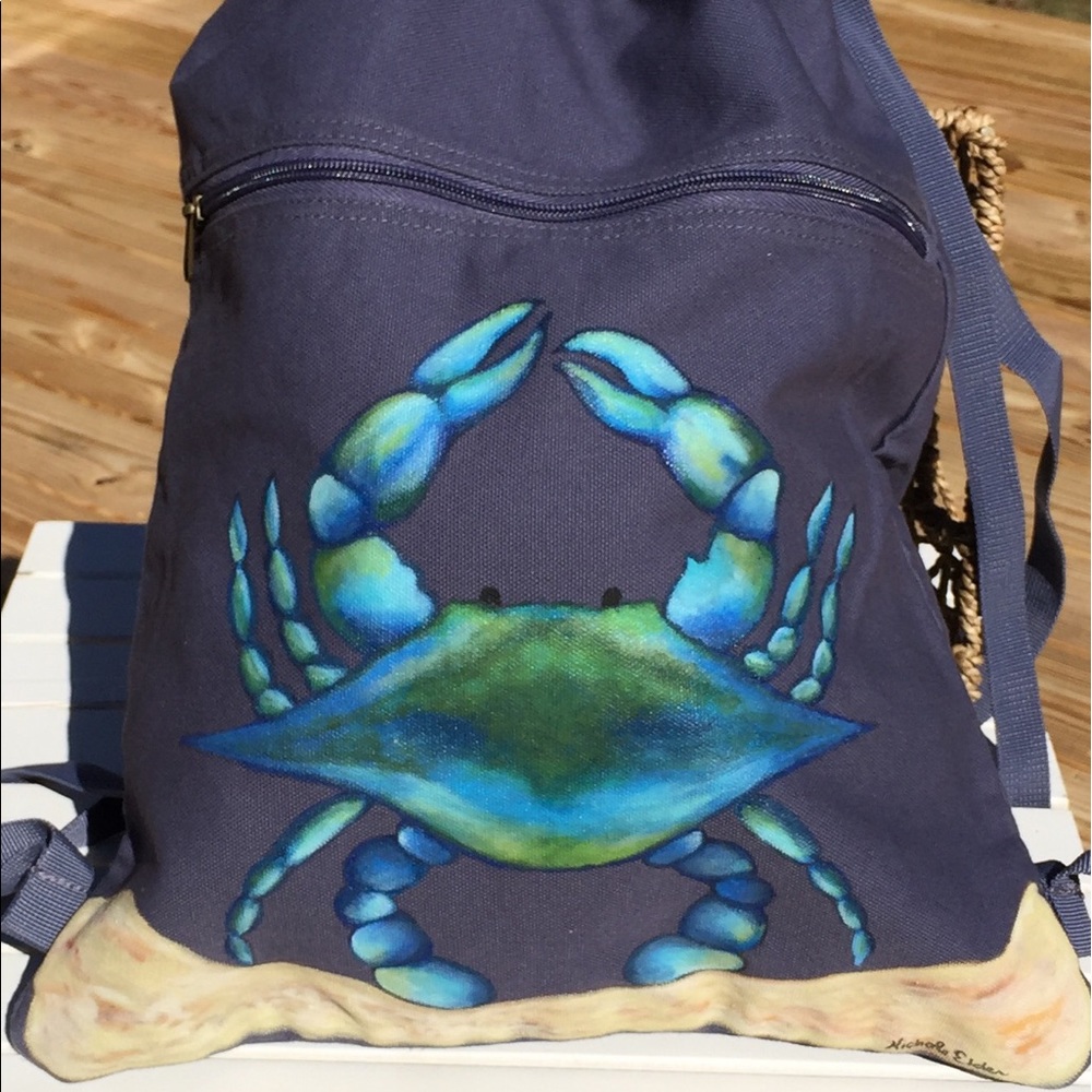 Authentic Pigment Canvas Drawstring Crab Backpack