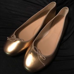 Gold J. Crew Flats