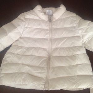 Fluffy white winter jacket 12 months