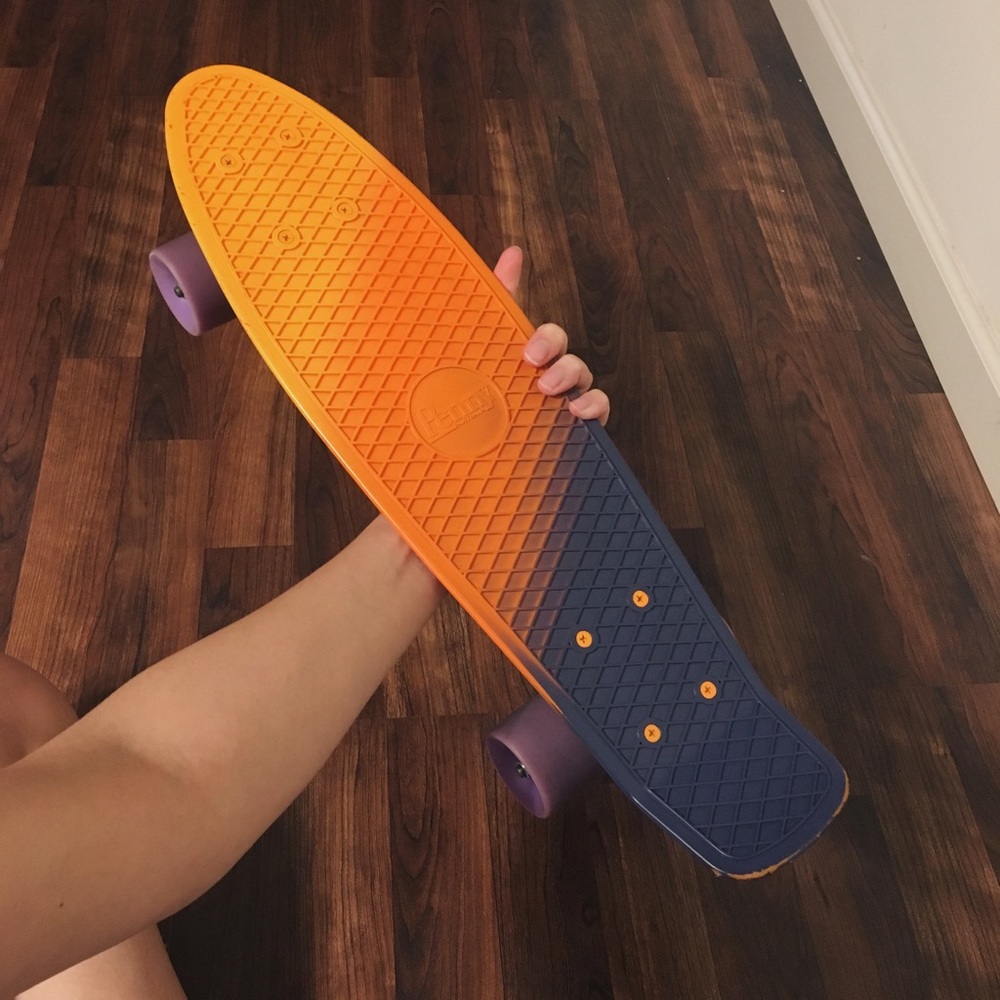 yellow orange purple penny board, 22 inch