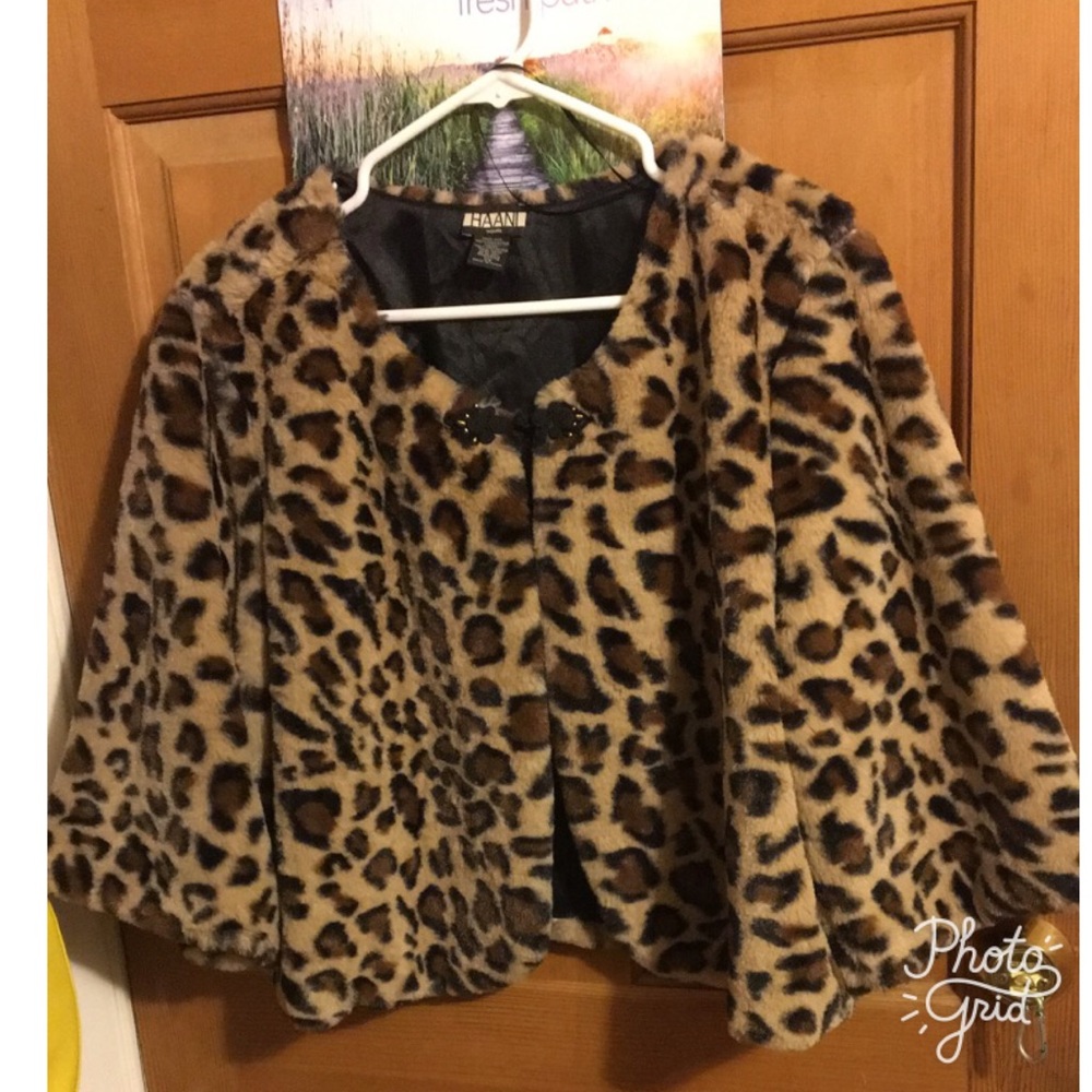 Leopard print short waist coat.