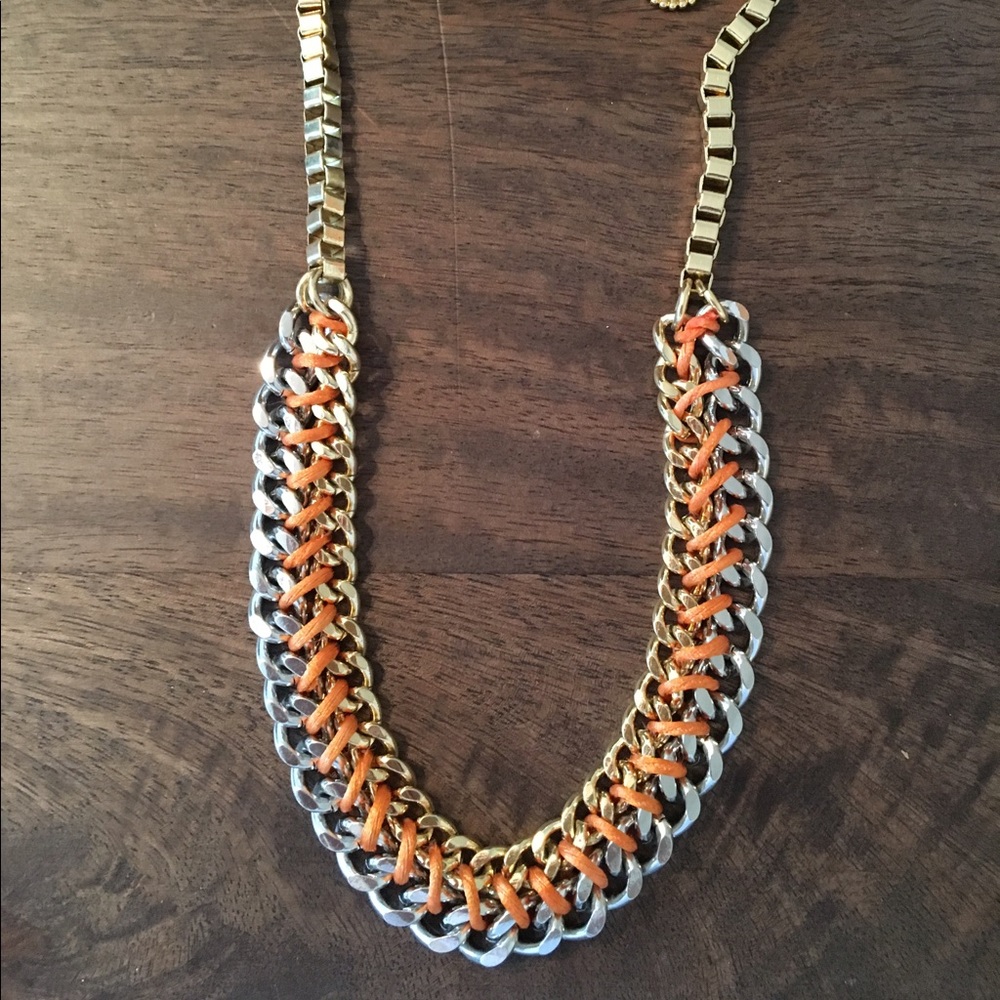 Gold / Silver / Orange chain link necklace
