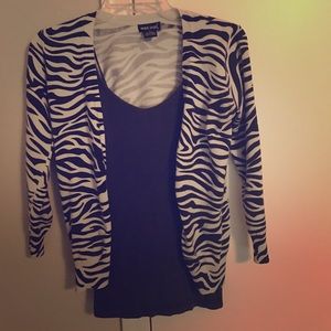 Wet seal zebra print cardigan