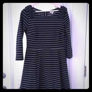 Black and white striped dress