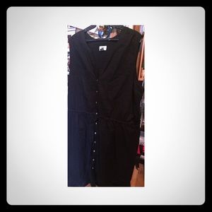 Black button down dress