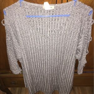 Cold shoulder sweater