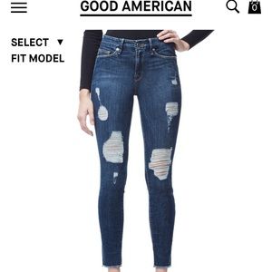 Good American Jeans "Good Legs Raw Edge" Sz 2/26
