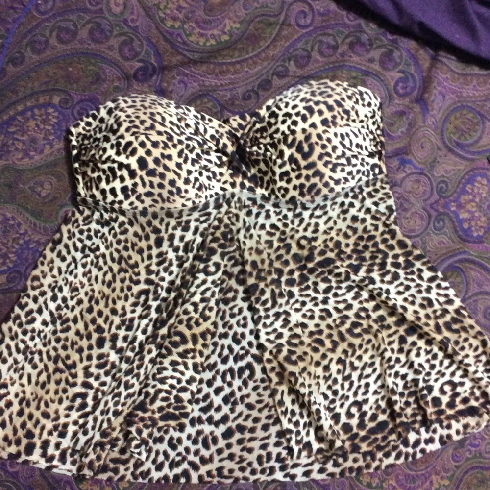 Leopard Bathing suit top, pre loved