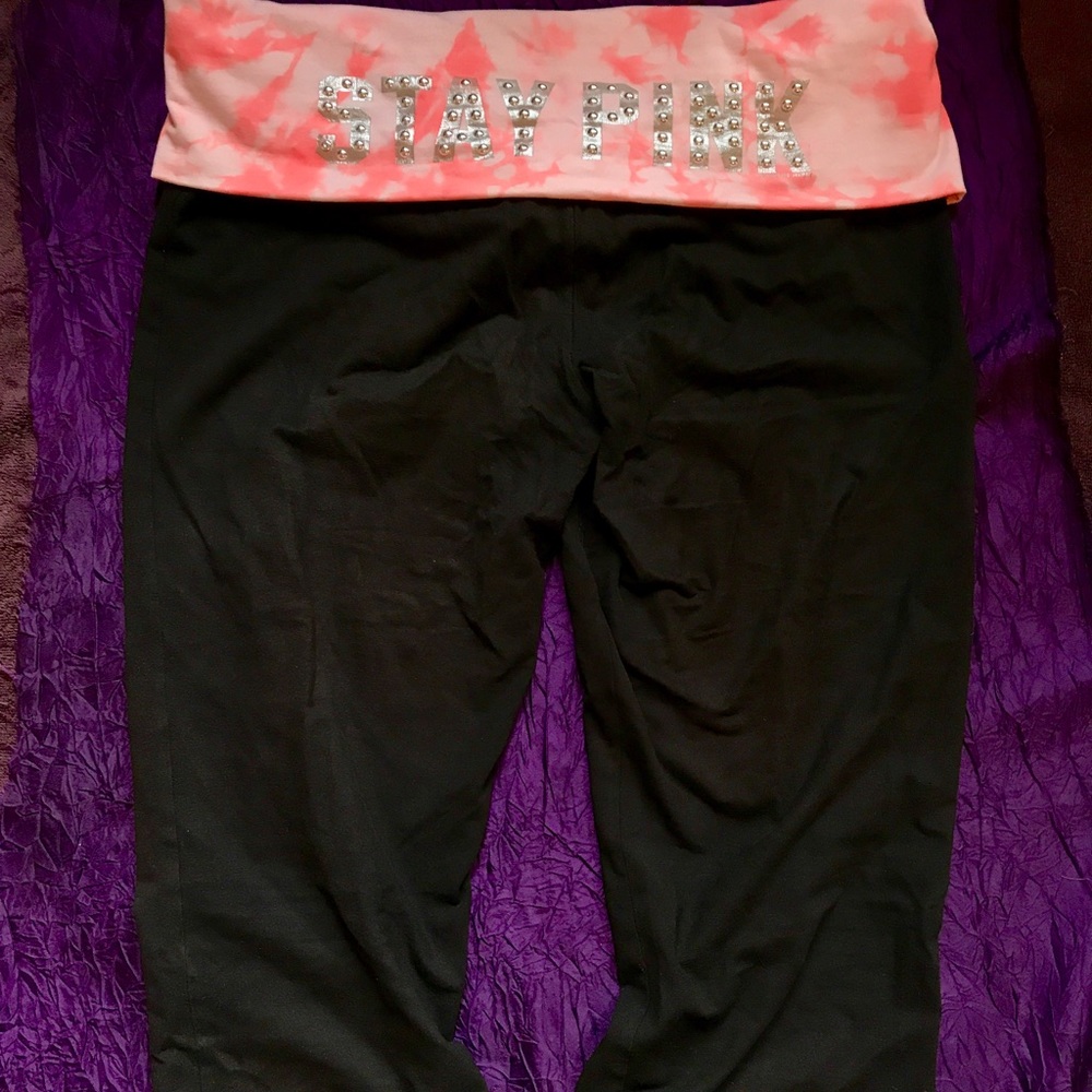 Black flared out Capri sweatpants
