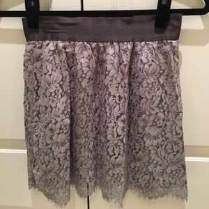 J. Crew grey lace mini skirt