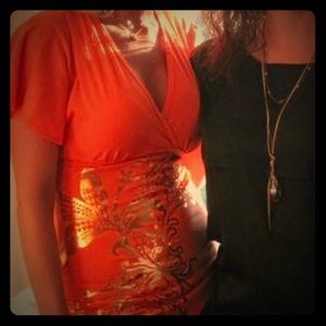 Body Central Bright Orange Dress