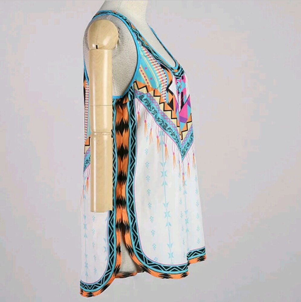 Brand New Bohemian Multi Colored Tank Top - Picture 5 of 6