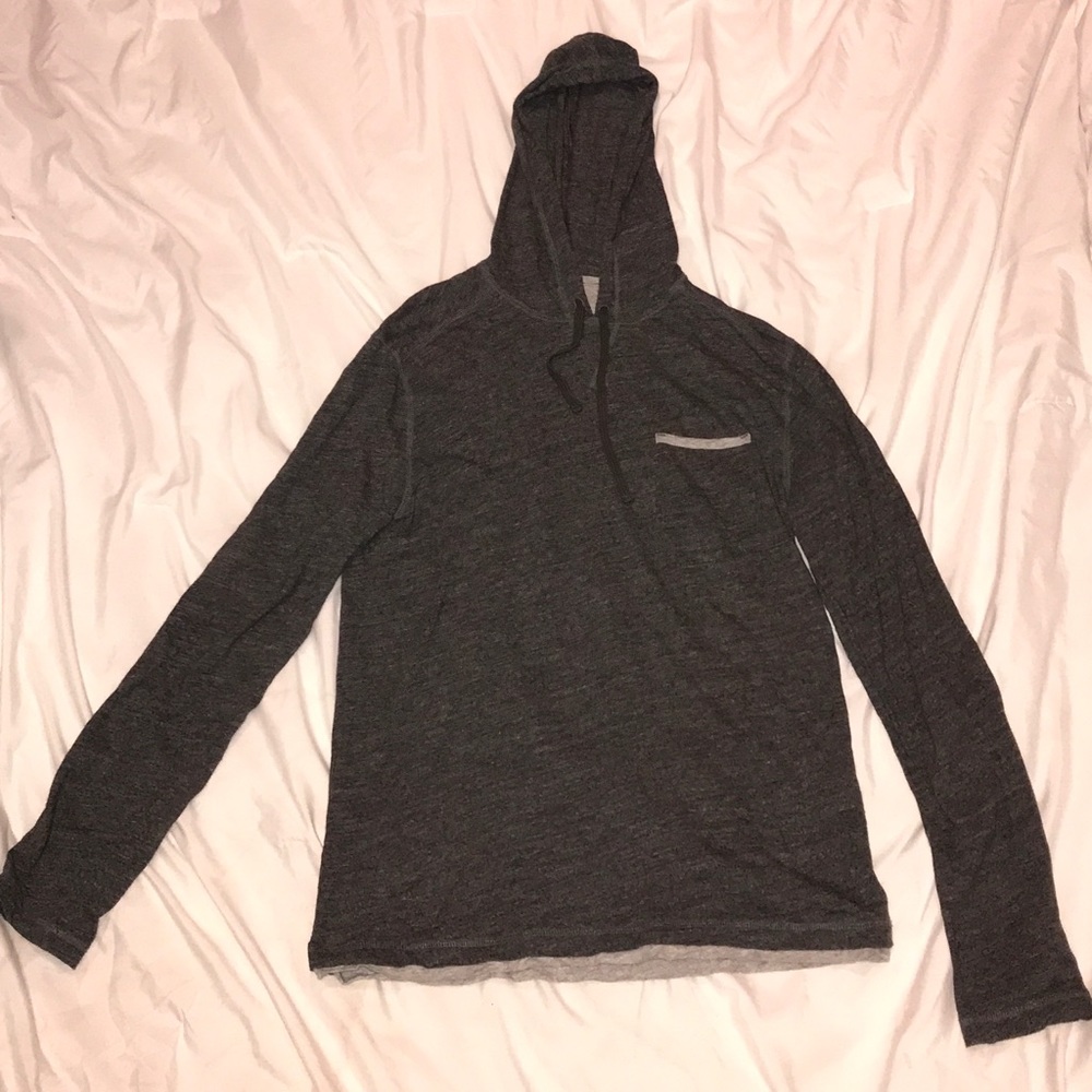 Calvin Klein Grey Hooded Shirt: Large