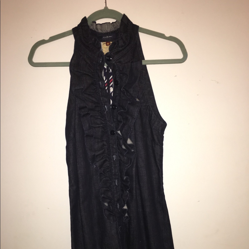 Seven for All Mankind denim dress with ruffle