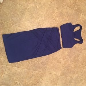 2 piece dress. Royal blue.