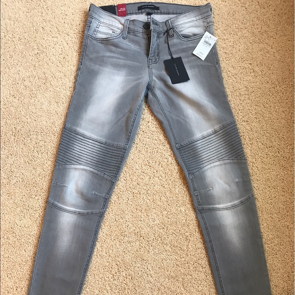 Flying Monkey Low Rise Moto Skinny Jeans