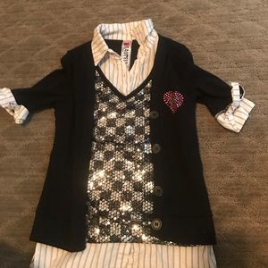 Beautess Checkered sequin shirt