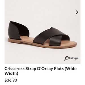 Torrid Black Crisscross Strap Sandal Flats