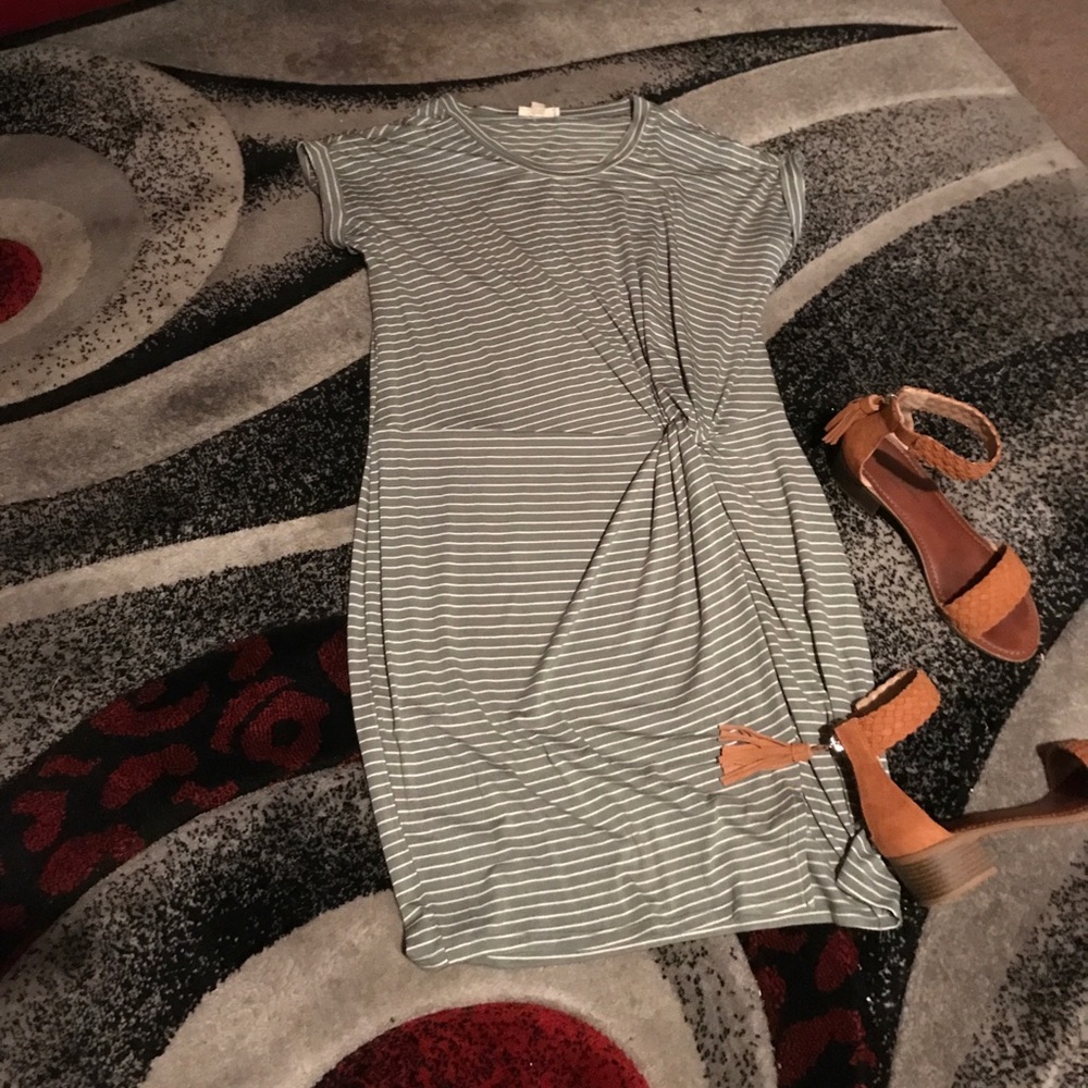 Cute green striped summer dress
