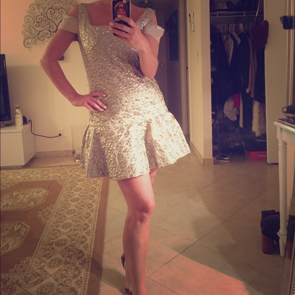 Bcbg silver dress