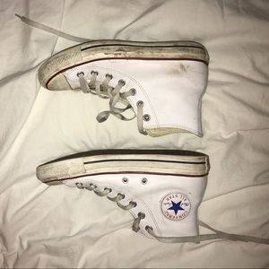 All leather white converse