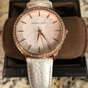 Michael Kors White Leather band watch