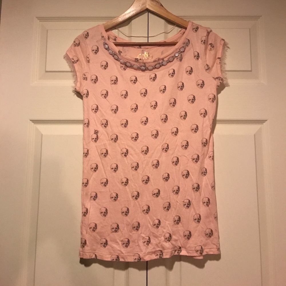 Skull print Vera Wang princess embellished tee