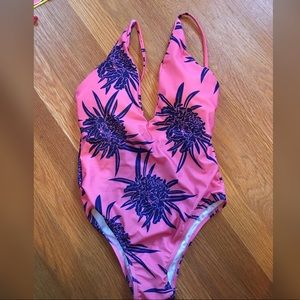 One piece V cut bathing suit