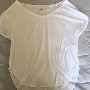 WHITE FLOWY HOLLISTER TOP!