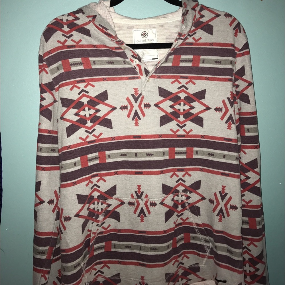 Lightweight tribal print hoodie