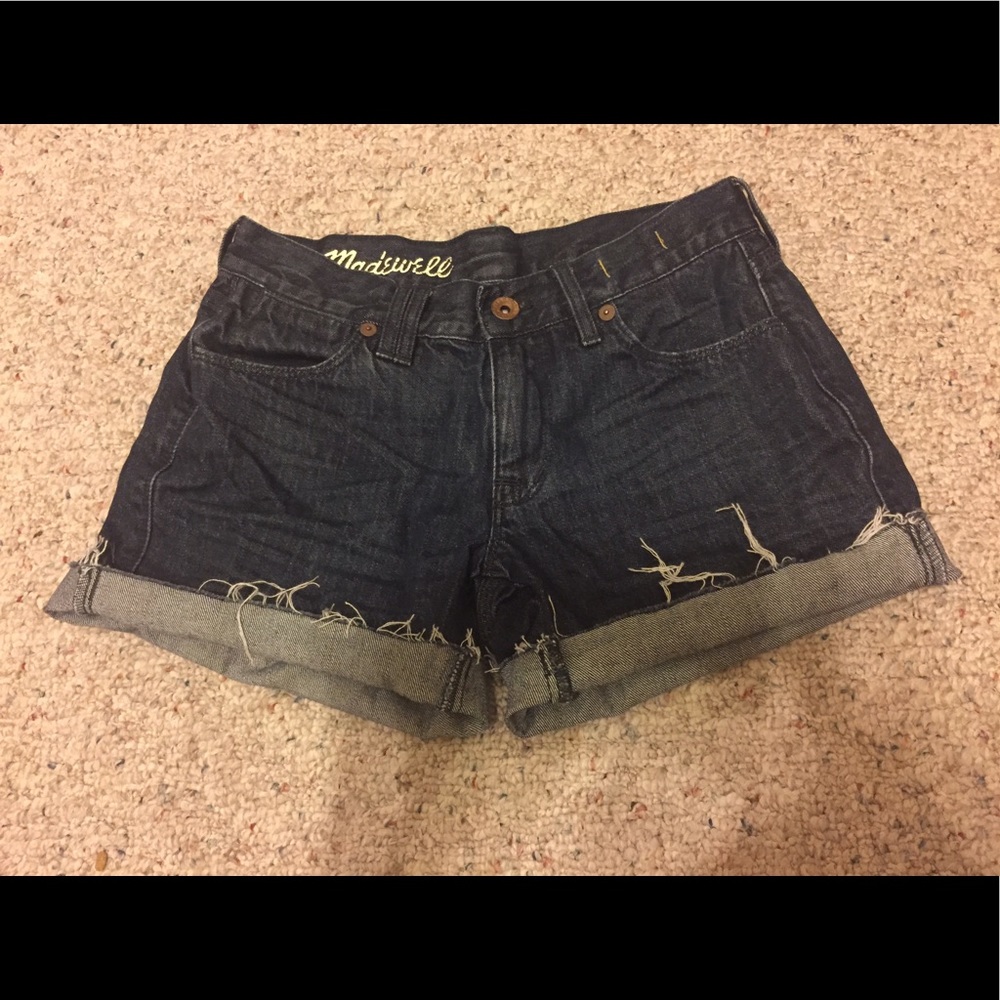 Madewell dark wash jean shorts