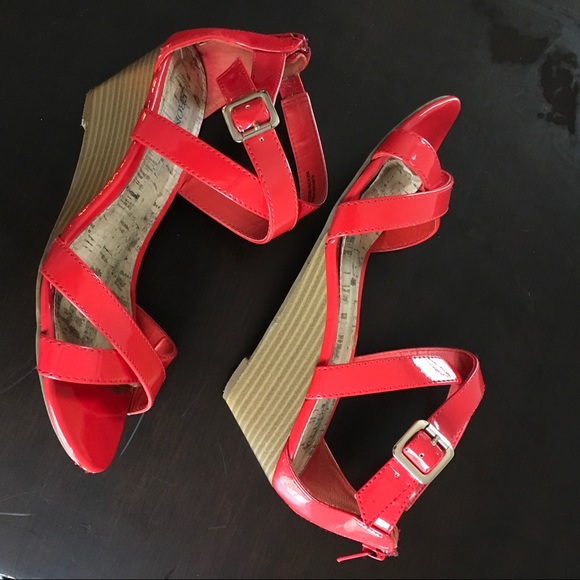 Merona Shoes - Patent Leather Wedge Sandals