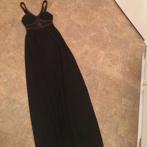 Black maxi dress with beading!