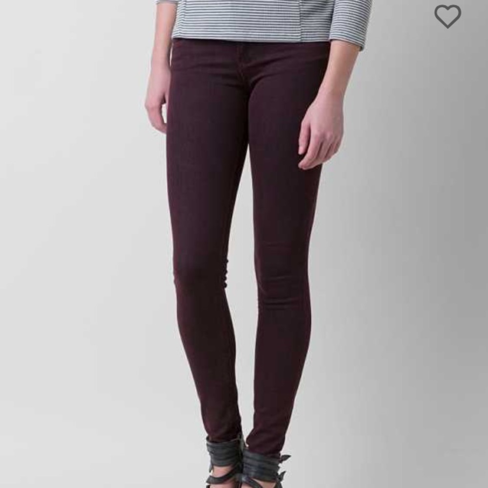 Just Black Burgundy Skinny Stretch Jeans
