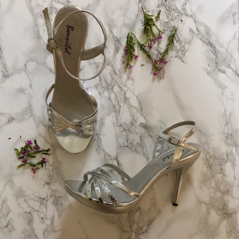 Silver 4" Heels Worn Once