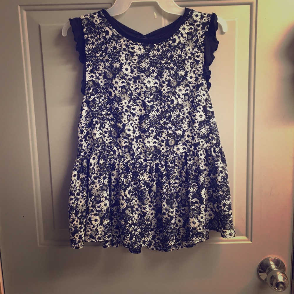 Black and white sleeveless top