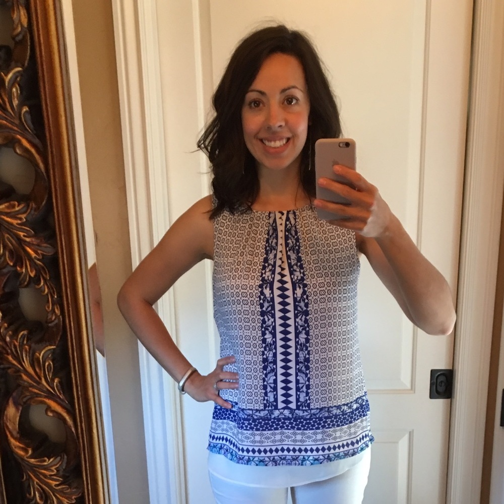 Blue & White Tank