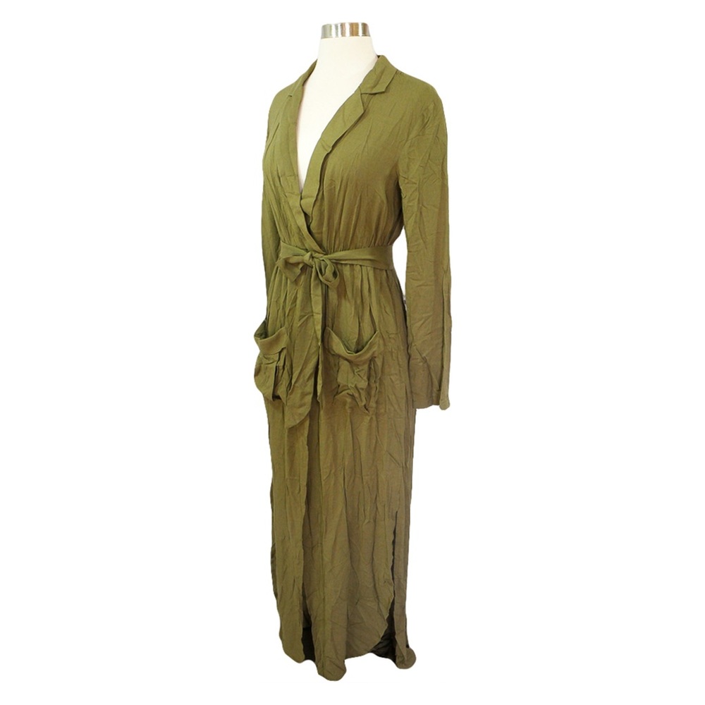 ❗️FINAL PRICE❗️Green Belted Split Maxi Dress - Picture 6 of 7